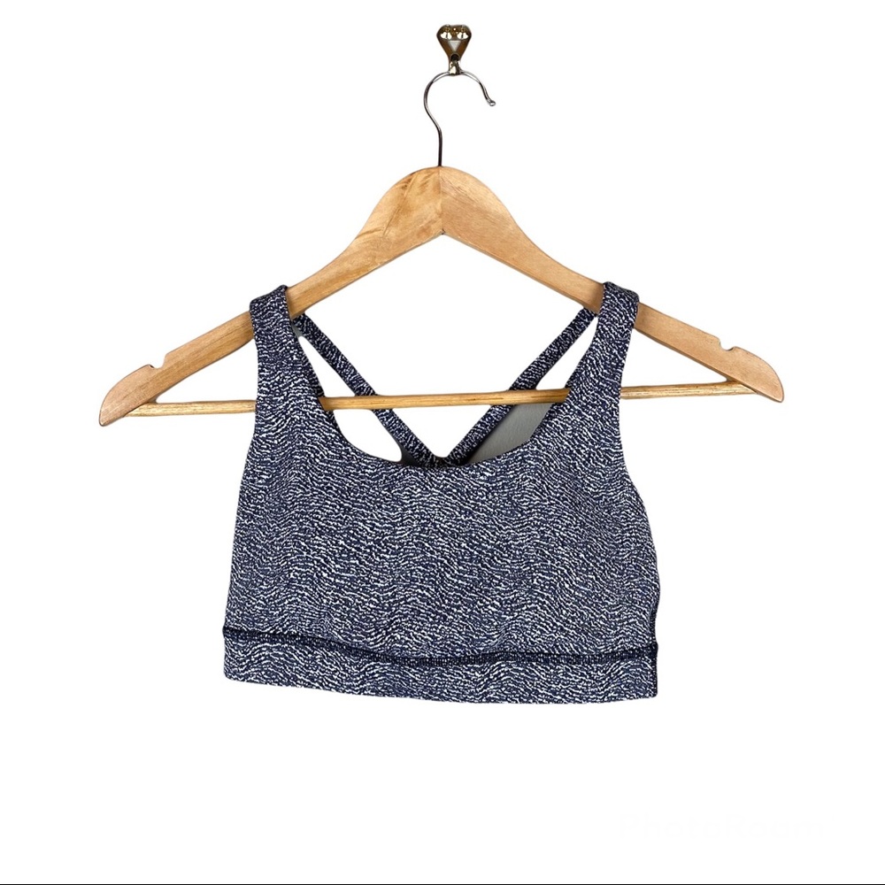 Lululemon Energy Bra Power Luxtreme Ripple Jacquard Black White - Picture 7 of 8